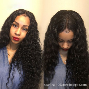 Unprocessed Brazilian Human Hair Full Lace Wig OEM Vendors Water Wave Virgin Cuticle Aligned Full Swiss Lace 100% Human Hair Wig